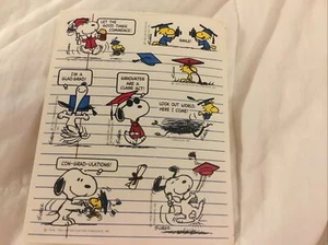 Pegatina de graduación vintage Hallmark Peanuts Snoopy Charles Schulz - Imagen 1 de 1