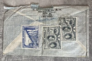 Peru - 1952 - 44c Airmail Cover from Lima to F.B.I., England via Panagra - Picture 1 of 2