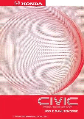 Manuale Italiano PDF Uso Manutenzione HONDA Civic Coupè CRX 1989/91 1.6 VTI ESI - Immagine 1 di 2