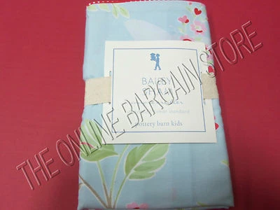 Pottery Barn Kids Bailey Bed Pillow Sham Standard Floral Butterfly Sky Blue - Image 1 of 3