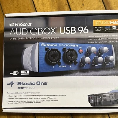 PRESONUS AUDIOBOX USB 96 2x2 Bus-powered Audio 2.0 Recording MIDI Interface  NEW - Image 1 of 4