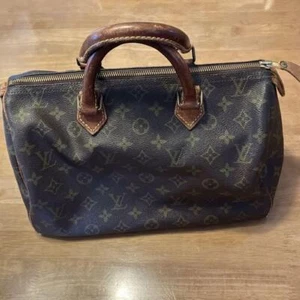 Louis Vuitton Monogram Speedy 30 Hand Bag M41526 Leather PVC Brown #4 - Picture 1 of 19