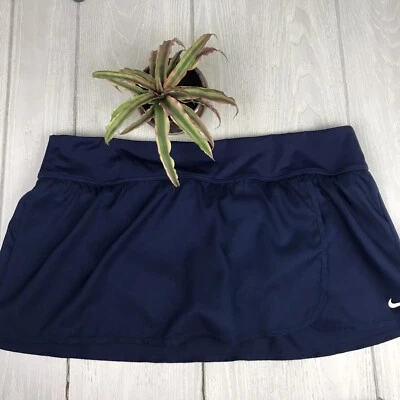 Nike Solid Element Navy Blue Swim Skirt Bathing Suit Bottoms Size XL Zip Pocket - Image 1 of 4