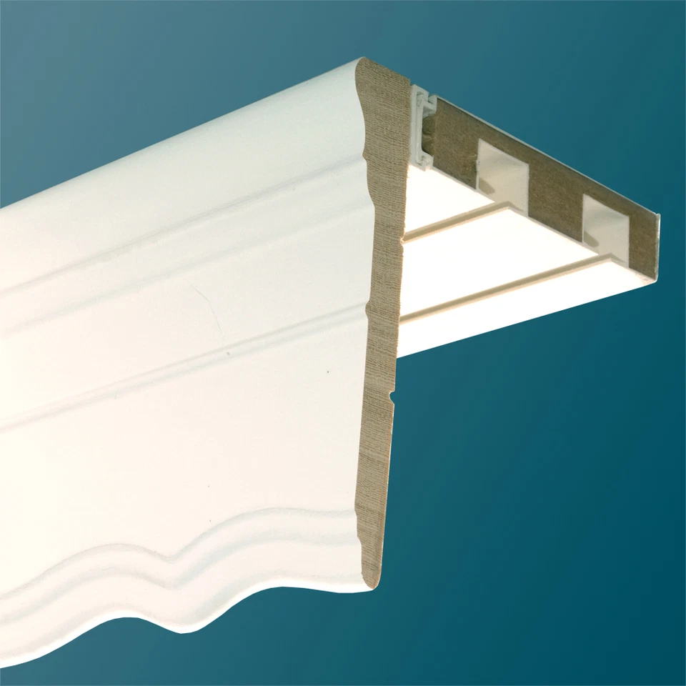 Gardinenschiene mit Blende Holz geschweift 2-lfg. - Bild 1 von 1