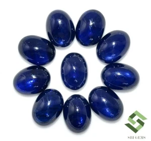 7x5 mm Natürlicher Blauer Saphir Oval Cabochon Lot 10 Stck. 10,45 CTS Kalibrierte Edelsteine - Bild 1 von 6