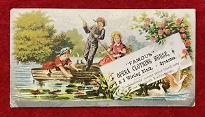 1880c **OPERA CLOTHING HOUSE** SYRACUSE, NY. GRAPHIC VICTORIAN TRADE CARD! - Picture 1 of 11