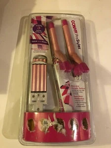 Conair CB603CS PRO STYLES STRAIGHTNER CRIMPER NON-STICK 5/8" & 1/2" NEW #2729 - Picture 1 of 2