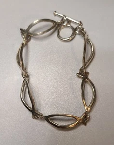 Vintage Sterling Silber Armband verbunden Fisch gemarkt 925 Bracelet - Bild 1 von 3