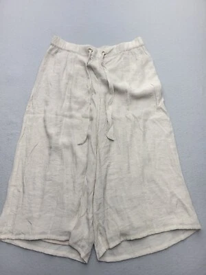 Pantalones de mujer Thalia Sodi XL tostados tiro alto bolsa de papel tejido liso mezcla de poliéster Foto 1 de 4