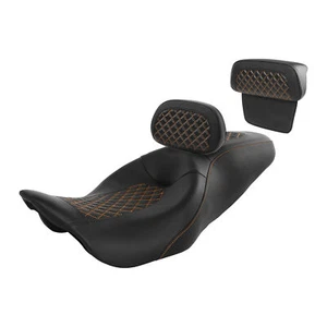 Driver & Passenger Seat Backrest Pad Fit For Harley Touring Ultra Limited 14-23 - Foto 1 di 10