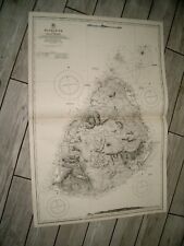 Vintage Admiralty Chart 711 MAURITIUS 1914 edn