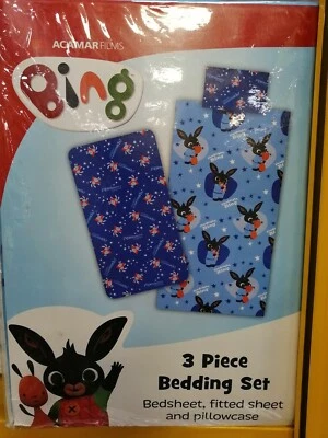 Completo Letto Singolo Caldo Flanella 100% Cotone Bing Disney Cartoni Animati - Immagine 1 di 2