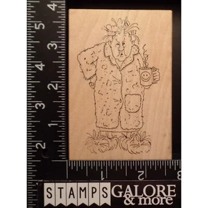 ART IMPRESSIONS Rubber Stamps M-1249 GRUMMY WOMEN CURLERS BATHROBE COFFEE #2426 - Picture 1 of 2
