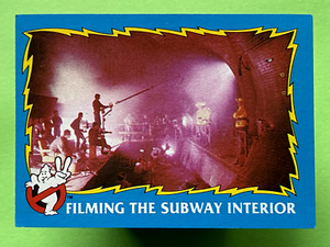 1989 Topps Ghostbusters II #84 Filming the Subway Interior