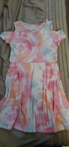 SO Girls Pink Orange Blue Skater Dress/ Size L 10-12 - Picture 1 of 7