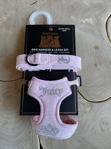 Juicy Couture Dog Harness & Leash Set Extra Small 6 Foot Light Pink Rhinestone - Picture 1 of 4