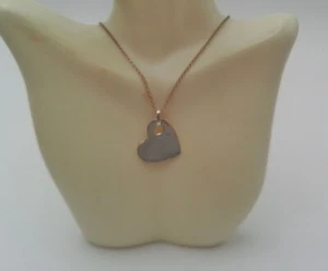 Heart Pendant on Chain .925 Sterling Silver 16.5" Pendant 1" - Picture 1 of 4