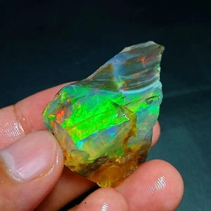Natürlicher äthiopischer Opal grob 108ct grüne Matrix Feuerkristall Präparat 47x26mm - Bild 1 von 8