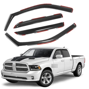 For 2009-2018 Dodge Ram 1500 2500 3500 Crew Cab Window Vent Visors Rain Guards- - Picture 1 of 14