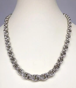 Neu Kettenhemd 925 Sterlingsilber abgestuft Doppelspirale Seil Halskette 18,5" - Bild 1 von 4
