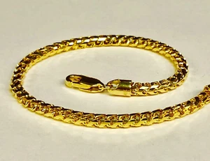 10k Yellow Gold 8" Mens Solid Franco Link 3.1mm 9.8 grams Chain Bracelet - Picture 1 of 6