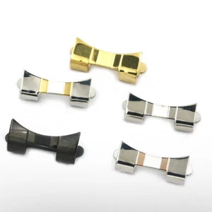 2 Stück hohle gebogene Enden Edelstahl Glieder 12mm-24mm Uhrenarmband Armband Glieder - Bild 1 von 10