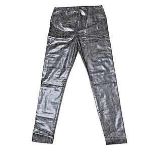 7 For All Mankind Leggings Kunstleder Schlangenleder Gr. L schwarz braun Stretch - Bild 1 von 5