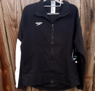 Jaqueta Masculina Speedo Zíper Completo Windbreaker Team Preta ~XS Preta ~ Nova Com Etiqueta Ret $89 - Imagem 1 de 4