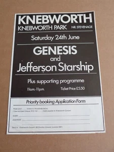 Genesis 1978 Knebworth Handbill/Flyer(Jefferson Starship/Tom Petty/Devo/Brand X) - Picture 1 of 2