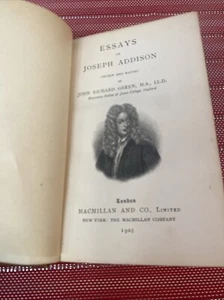 1903 Hardcover Addison's Essays Book Golden Treasury Series John Richard Green - Picture 1 of 17