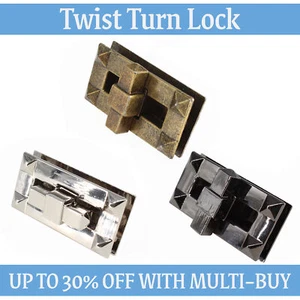 1-10pcs Metal Twist Clasp Turn Lock DIY Craft Handbag Purse Fashion Accessory - Picture 1 of 15