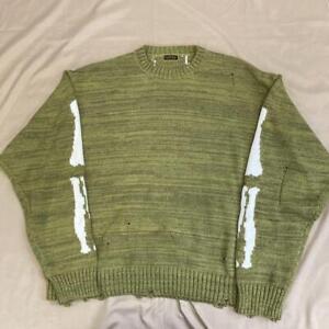 5G Cotton Knit BONE Crew Sweater EK-1077 Kapital Khaki Size 3 L Men's Bone