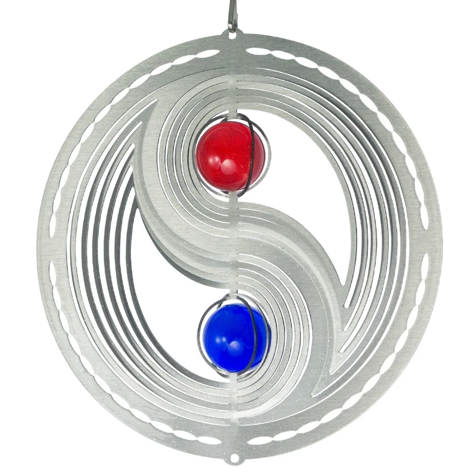 Edelstahl Windspiel - Yin Yang 18cm