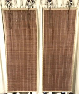 Bastone di bambù schermo Sudare Giappone tatami camera tende da appendere H68,5 x L26,0 pollici 2 set - Foto 1 di 16