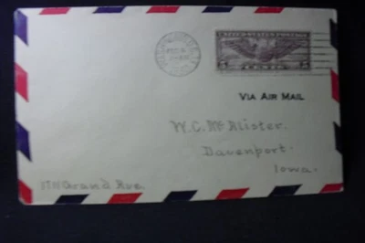 Sc# C 12 (5ct Wings) on 1930 "Roessler" FDC Washington DC to Davenport Iowa - Image 1 of 4