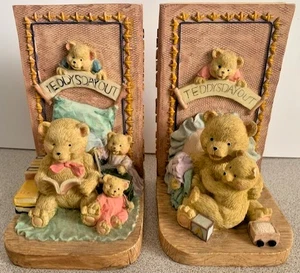 Par de sujetalibros resistentes vintage 1993 "Teddy's Day Out" - por Alberte Price - Imagen 1 de 9