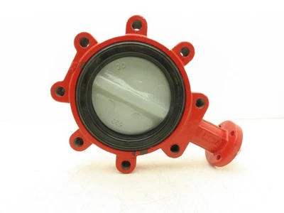 Bray TB028 6" Lugged Butterfly Valve Bare Stem Red 8-Lug BCH 0038 PRC - Image 1 of 4