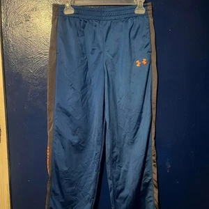Under Armour Boy's Gray Athletic Pants with Green Logo, Size 4 - Picture 1 of 3