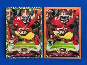 (2) 2013 Topps Chrome Patrick Willis Orange & Camo #d /499 Refractor Cards #12 - Picture 1 of 2