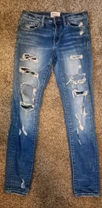 Buckle BKE Denim Damen Stella Mid Rise Ankle Skinny Destroyed Gr. 26 - Bild 1 von 6