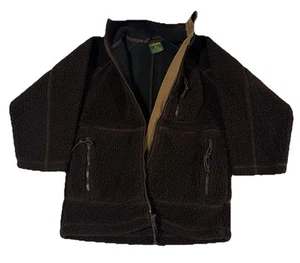 Cabelas Berber Jacket Size Boys XS Deep Pile Sherpa Brown Heavy Full Zip Fleece - Picture 1 of 11