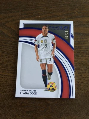 2022-23 Panini Immaculate Women Alana Cook Sapphire 1/25 = 1/1 USA USWNT - Image 1 of 2