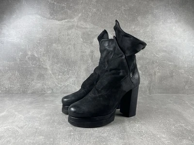 Botas de plataforma de cuero de tacón alto A.S.98 (Airstep) Avant Garde negras talla 39 Foto 1 de 4