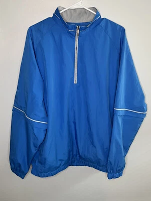 Chaqueta de golf PGA Tour suéter azul rompevientos cremallera 1/4 talla grande B3 Foto 1 de 4