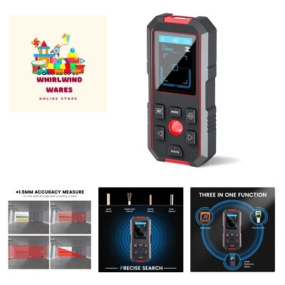 Bolzensucher mit 196 Fuß Lasermessung, 3 in 1 elektrischer Wandscanner Sensor mit... - Bild 1 von 4