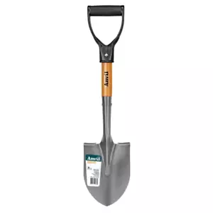 18" Wood D-Grip Short Handle Carbon Steel Compact Digging Shovel for Garden - Picture 1 of 8