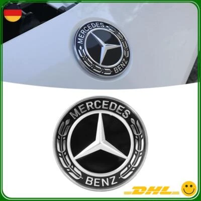 57mm Schwarz Stern Emblem Motorhaube Abzeichen für Mercedes Benz W204 W205 W212