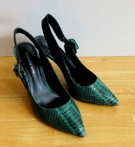 Stylish Black/White Sling back Heels from Charles & Keith - Size 37 - Picture 1 of 5