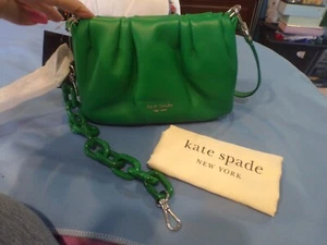 NUOVA borsa a tracolla Kate Spade tracolla SOUFFLE pelle verde invernale KE227 B752 - Foto 1 di 6