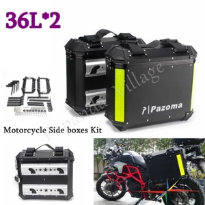 2x 36L Quick-Release Aluminum Luggage Cases Side Boxes Accessories For BMW Honda - Picture 1 of 11
